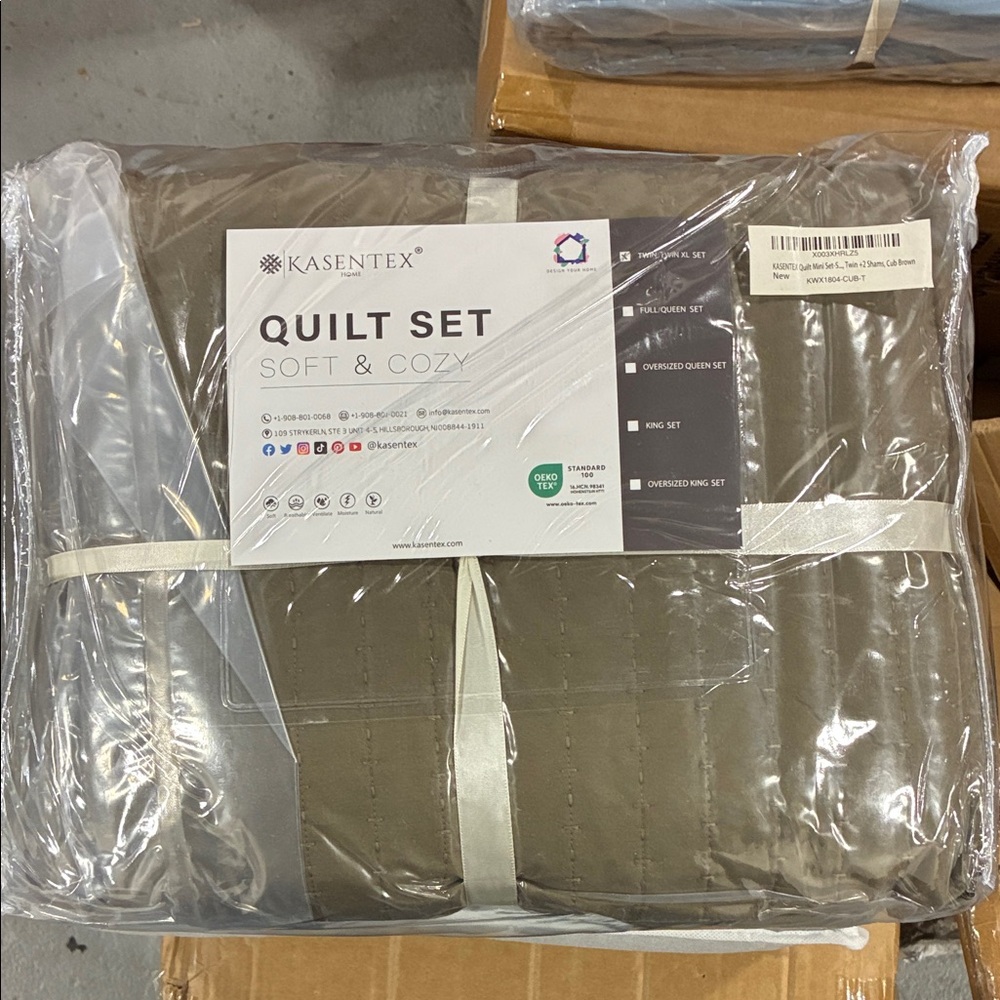 Twin Size Brown Ultra Soft Rustic Nostalgic Design Quilt Set - 1804-CUB-T